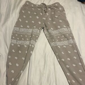 PacSun Tan and White Joggers Cozy Sweatpants